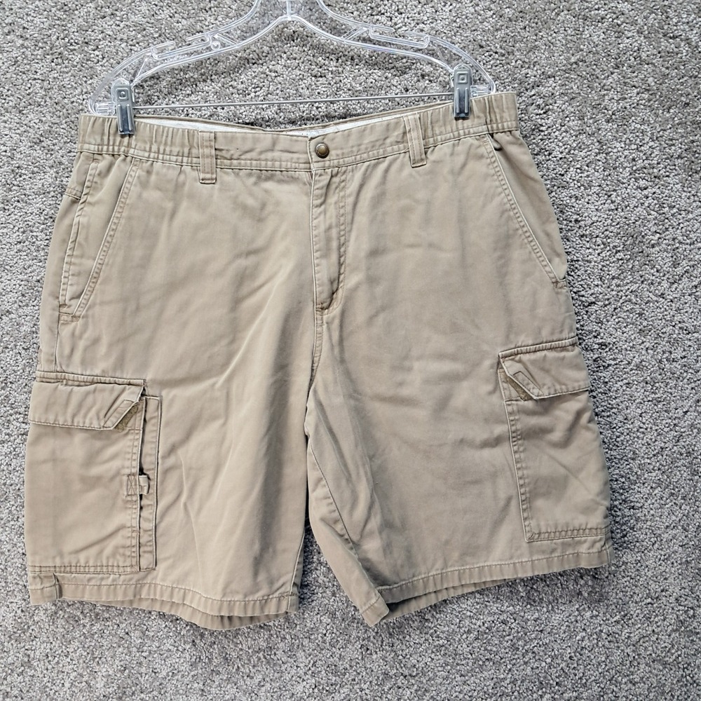 Columbia Mens Tan Khaki Cotton Cargo Shorts Size L S05 AM4043 Hiking Outdoor